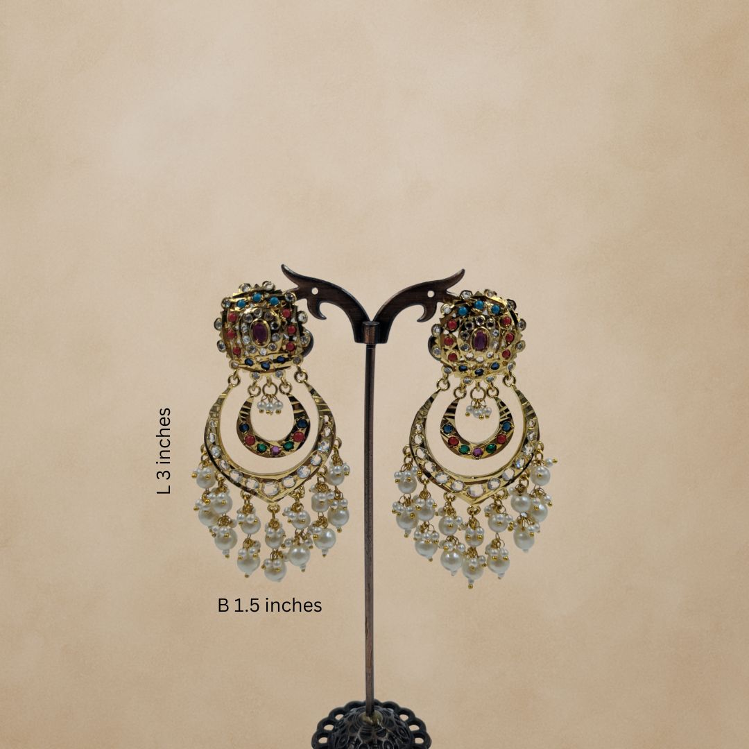 Aabhira Pearl Drop Jadau Earrings