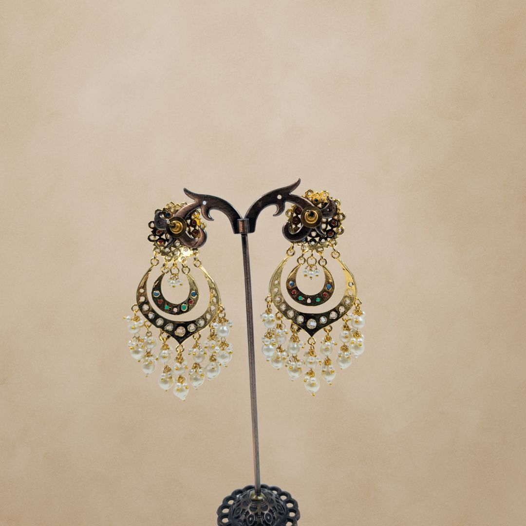 Aabhira Pearl Drop Jadau Earrings