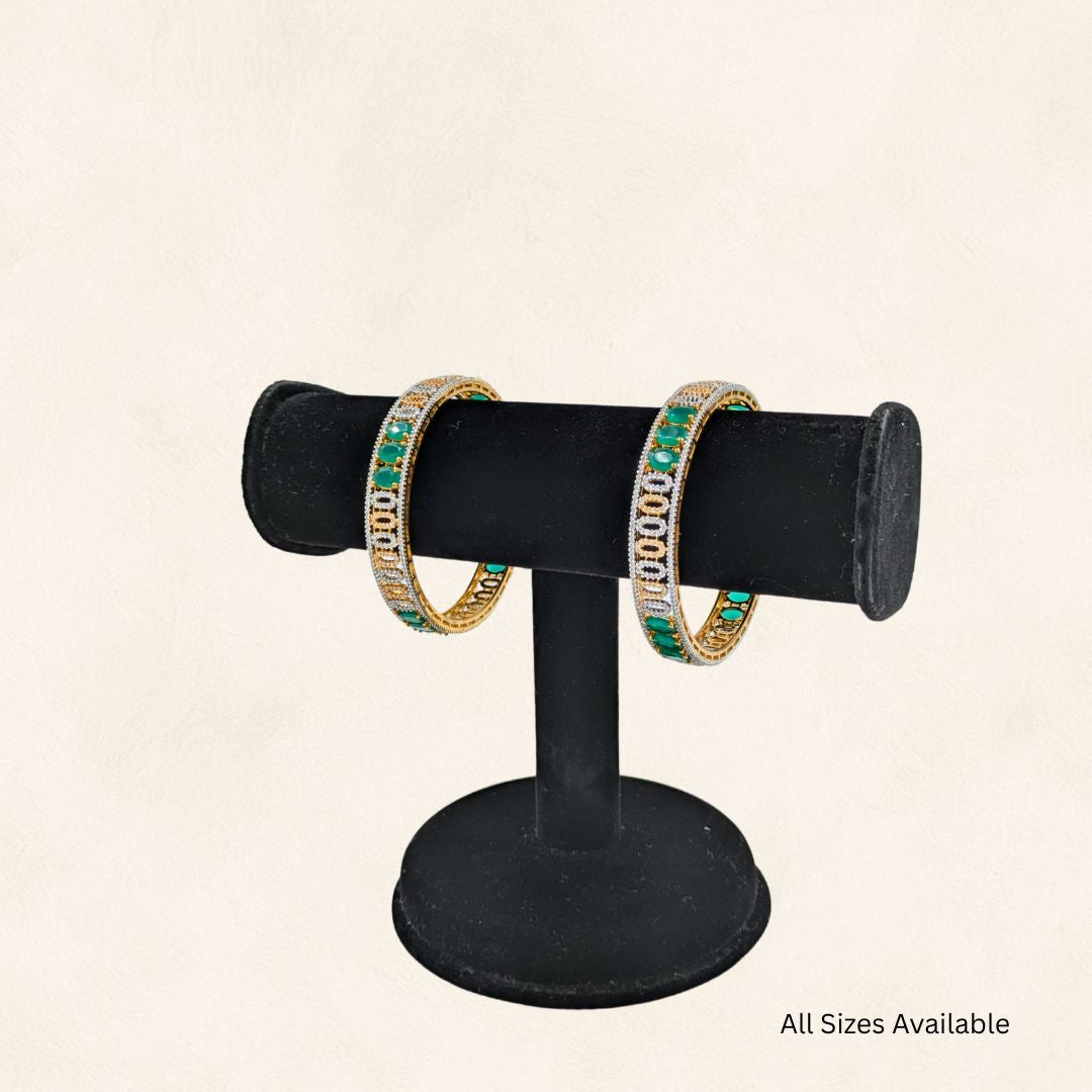 Aarohi Emerald Glint AD Bangles