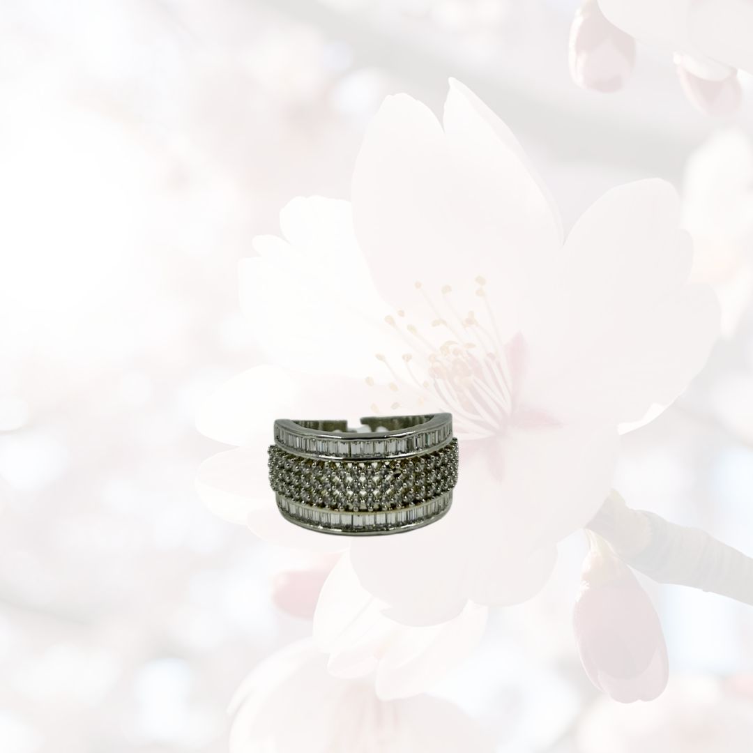 Crystal Crest Adjustable American Diamond Ring