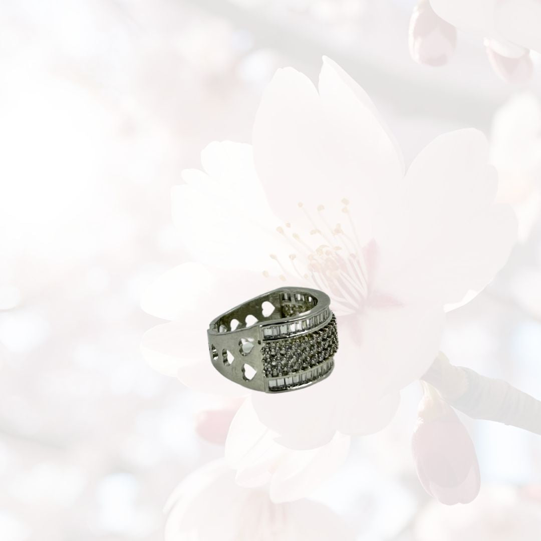 Crystal Crest Adjustable American Diamond Ring
