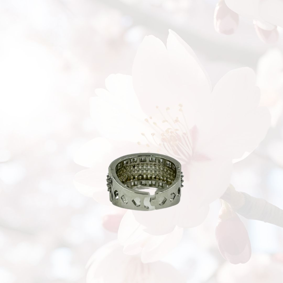Crystal Crest Adjustable American Diamond Ring