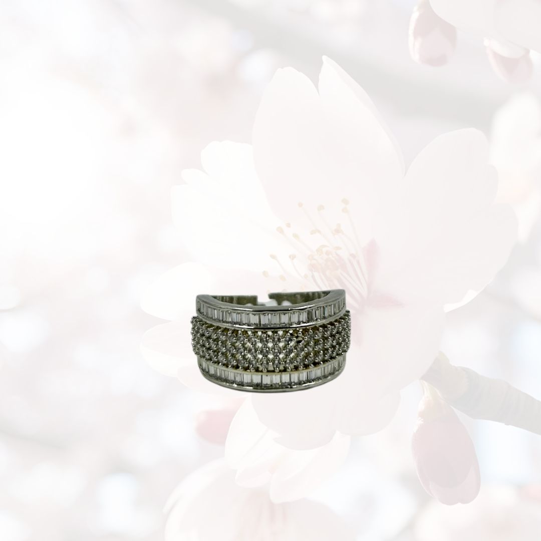 Crystal Crest Adjustable American Diamond Ring