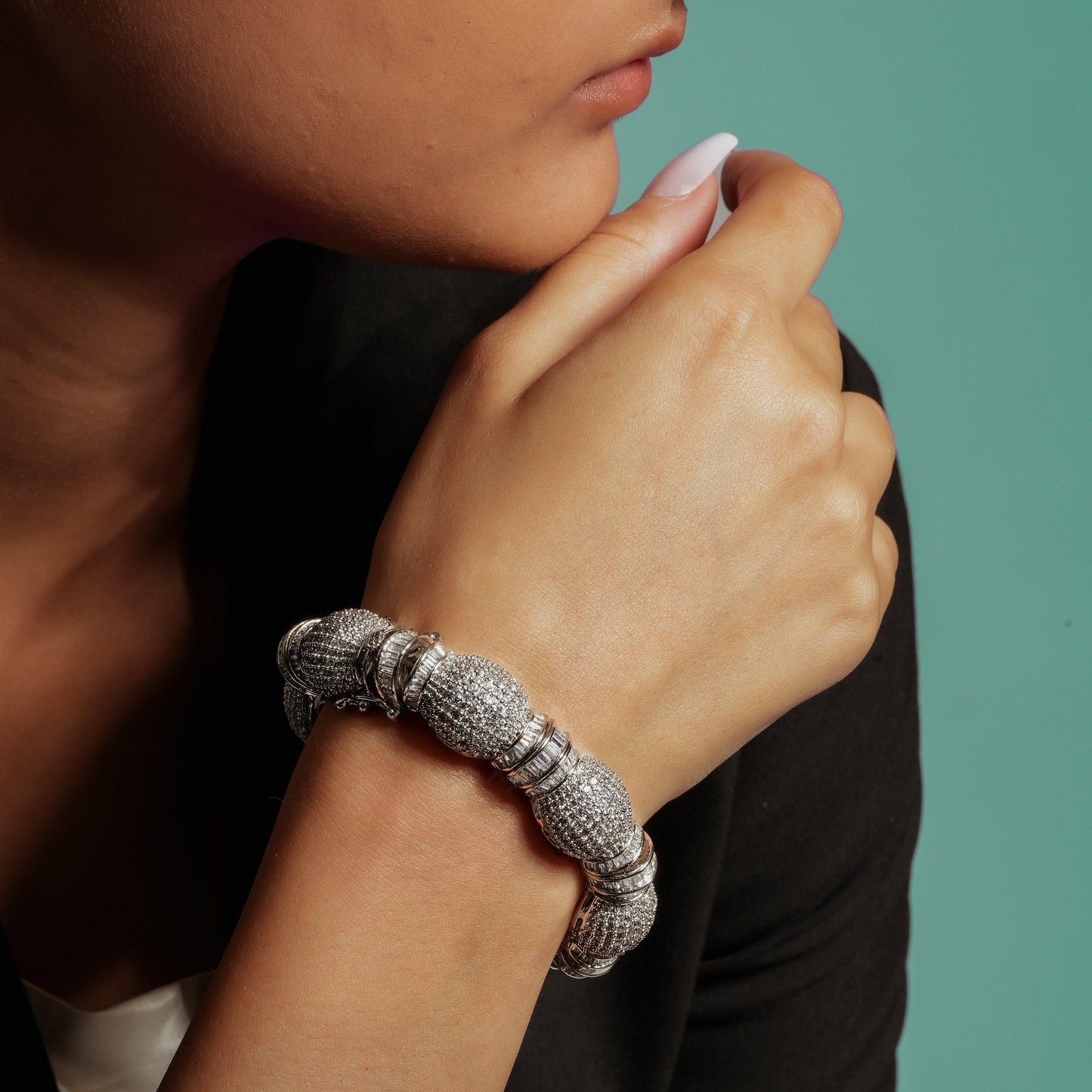 Luxurious American Diamond Statement Bracelet