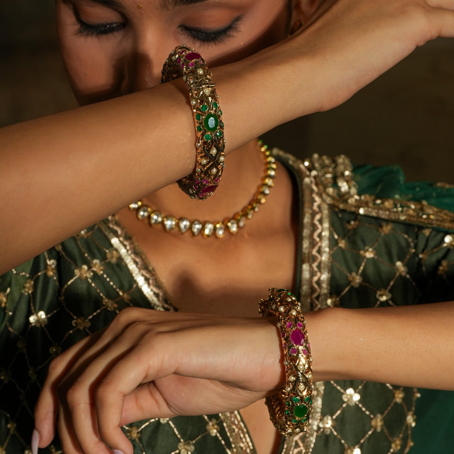 Royal Jadau Bangles – A Timeless Treasure
