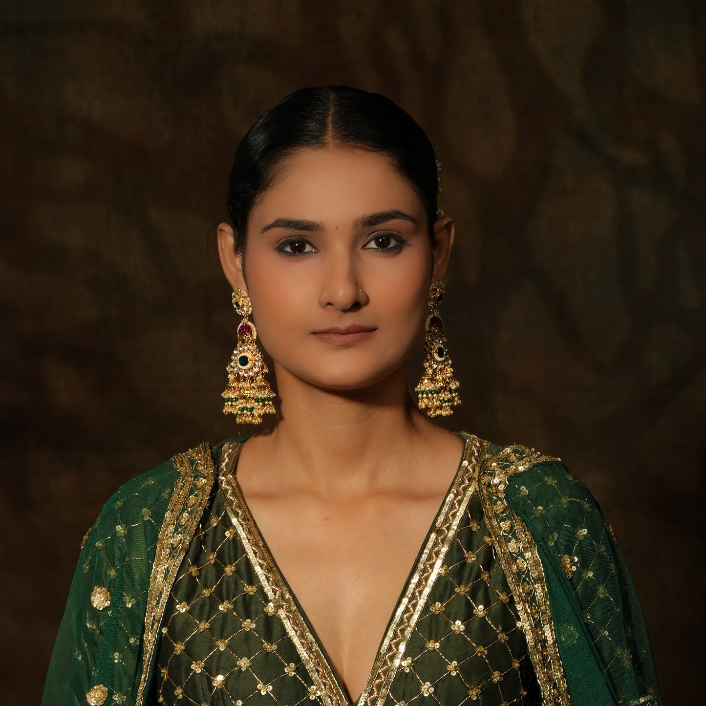 Royal Kundan & Pearl Jhumka Earrings