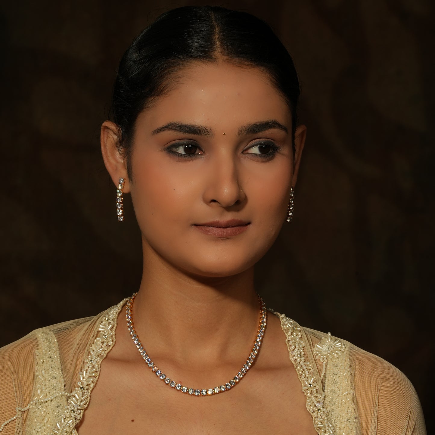 Elegant American Diamond Necklace Set – A Touch of Timeless Sparkle