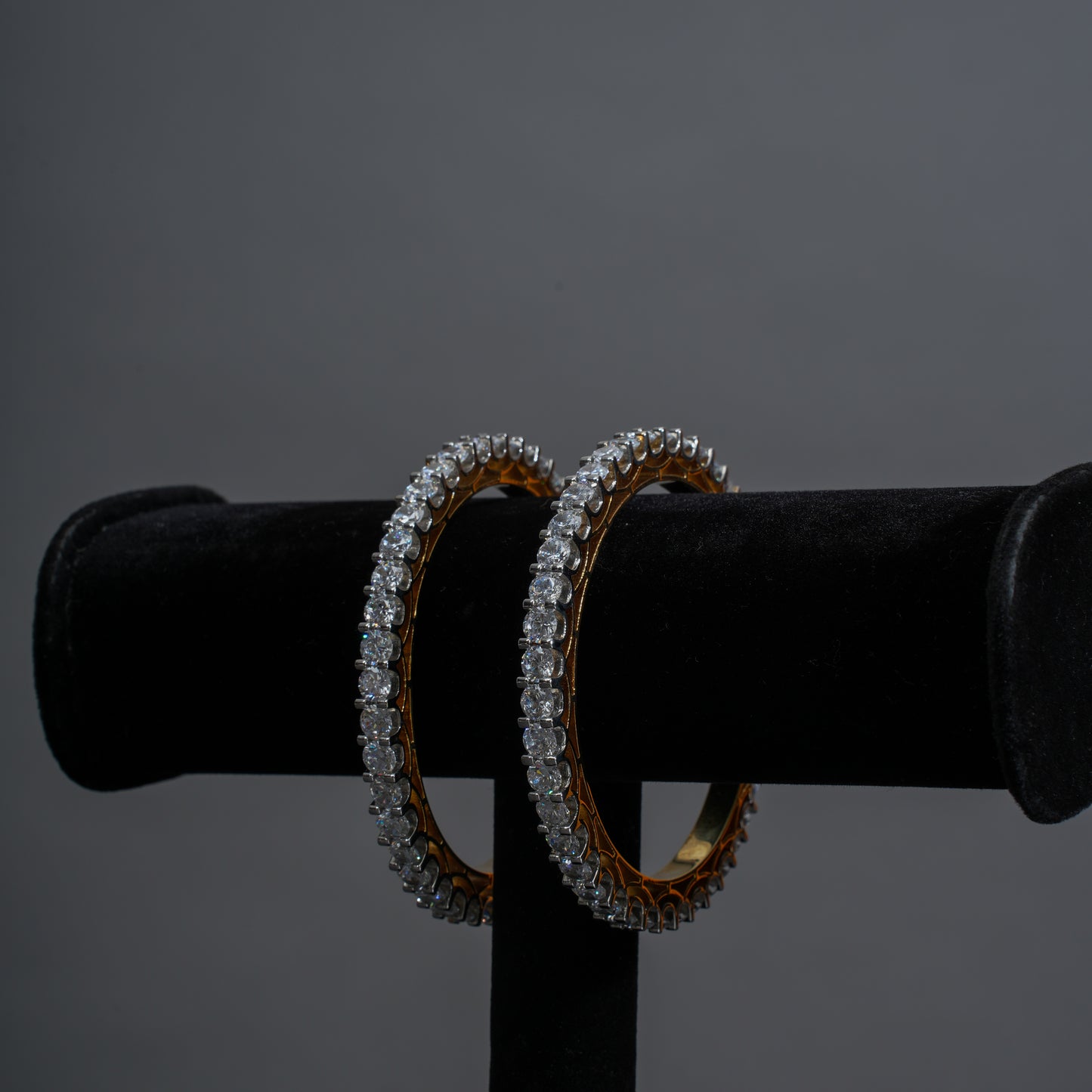 Elegant Solitaire American Diamond Bangles