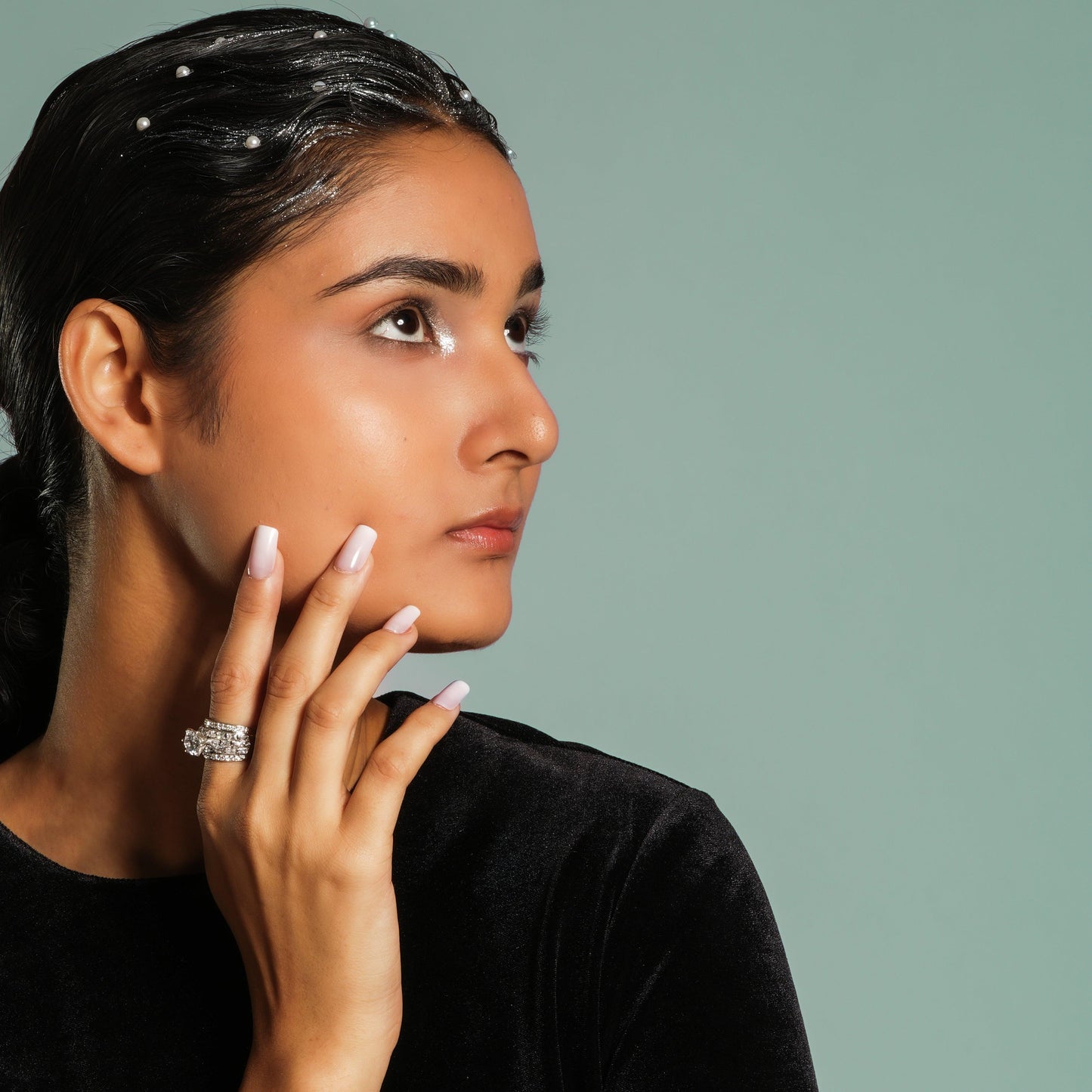 Statement Silver Ring with American Diamonds