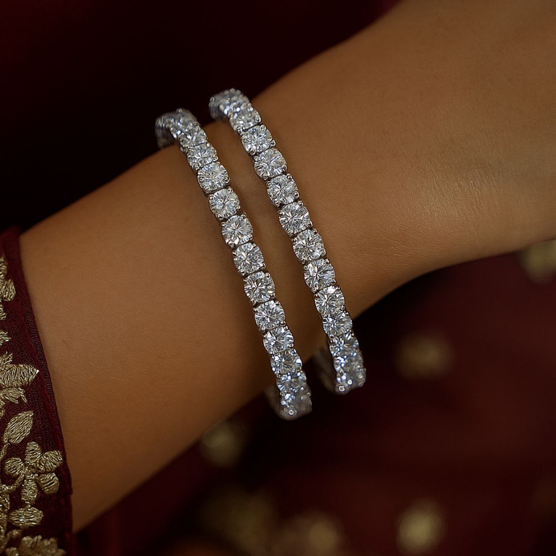 Dazzling Solitaire American Diamond Bangles