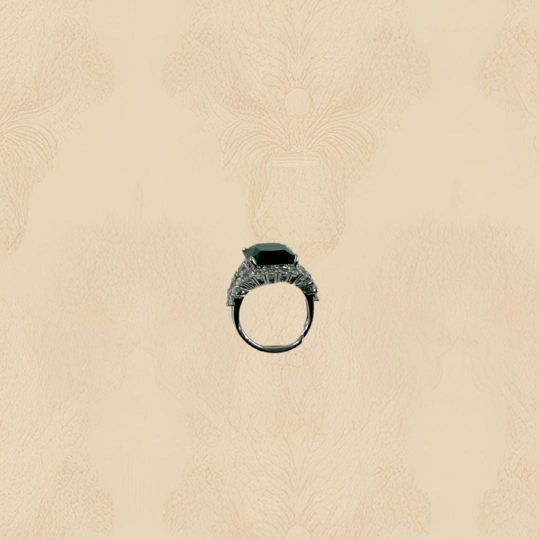 Emerald Allure American Diamond Ring