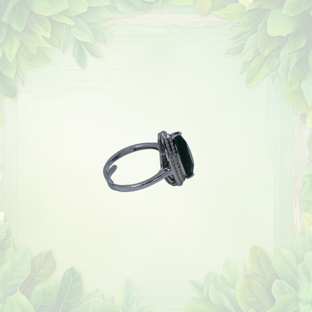 Emerald Dewdrop Adjustable Ring