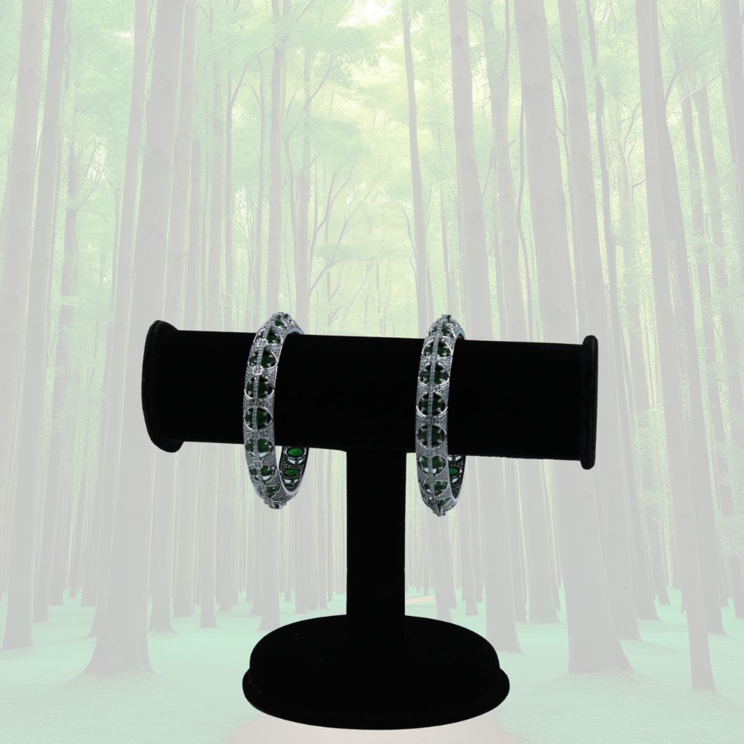 Emerald Elegance American Diamond Bangles