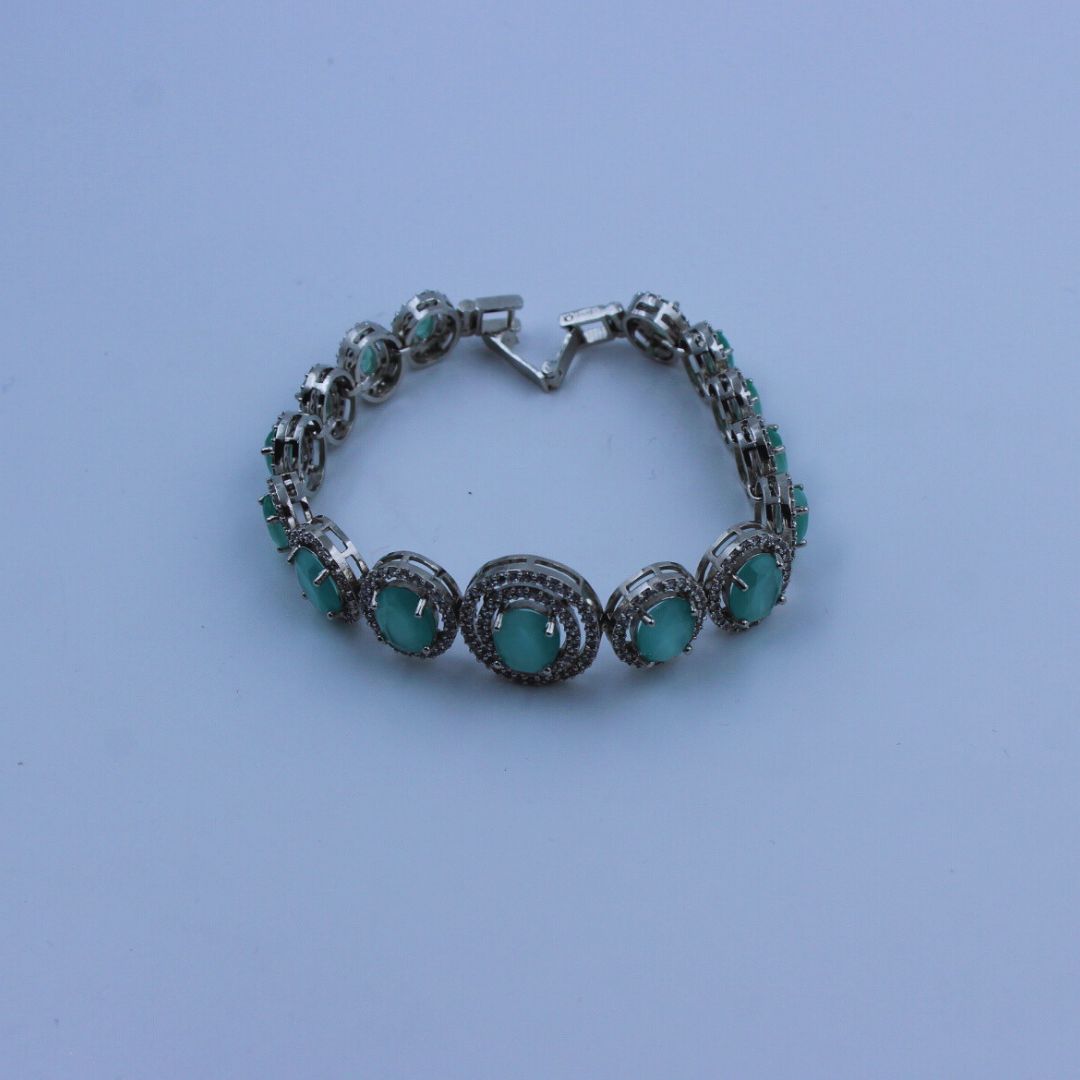 Emerald Glimmer American Diamond Bracelet