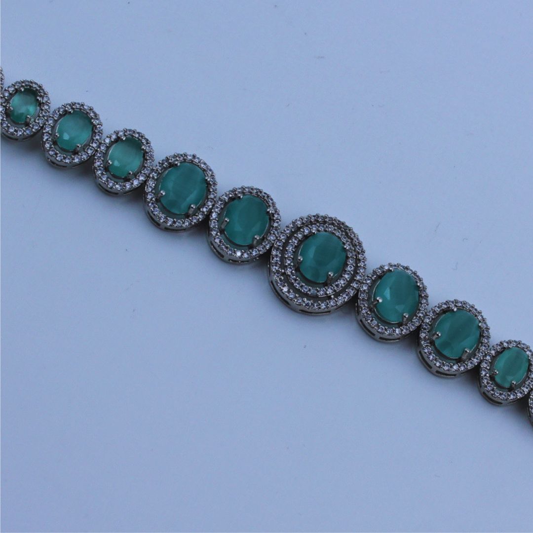 Emerald Glimmer American Diamond Bracelet