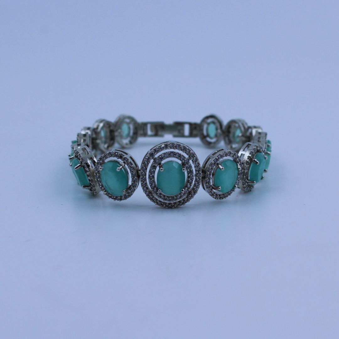 Emerald Glimmer American Diamond Bracelet