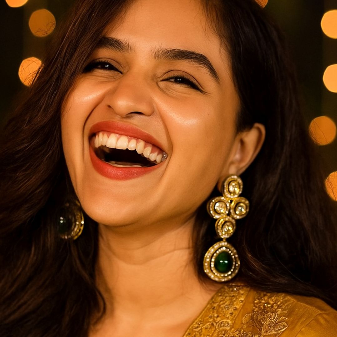 Emerald Grace Kundan Drop Earrings
