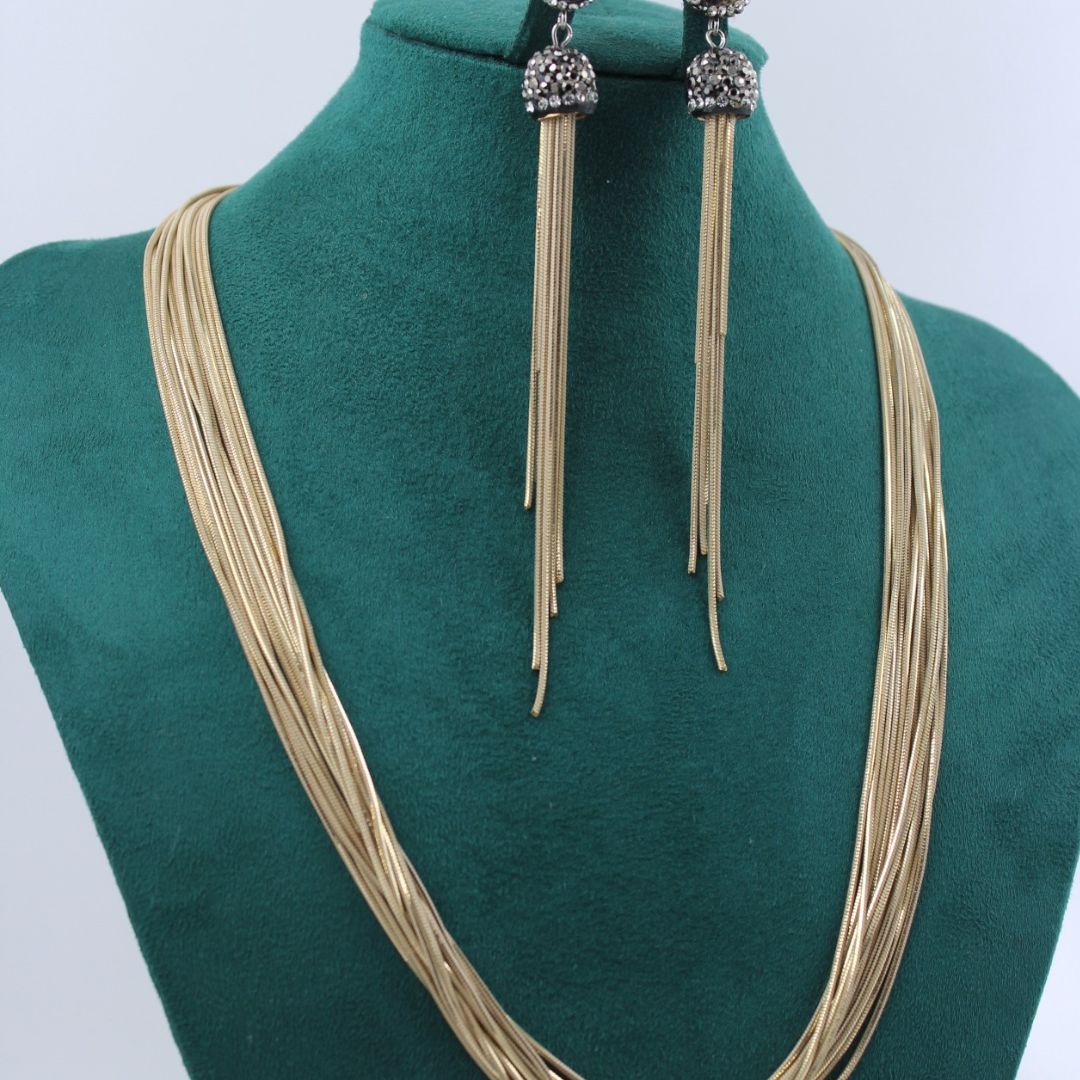 Golden Luxe Cascade Korean Fashion Jewelry Set