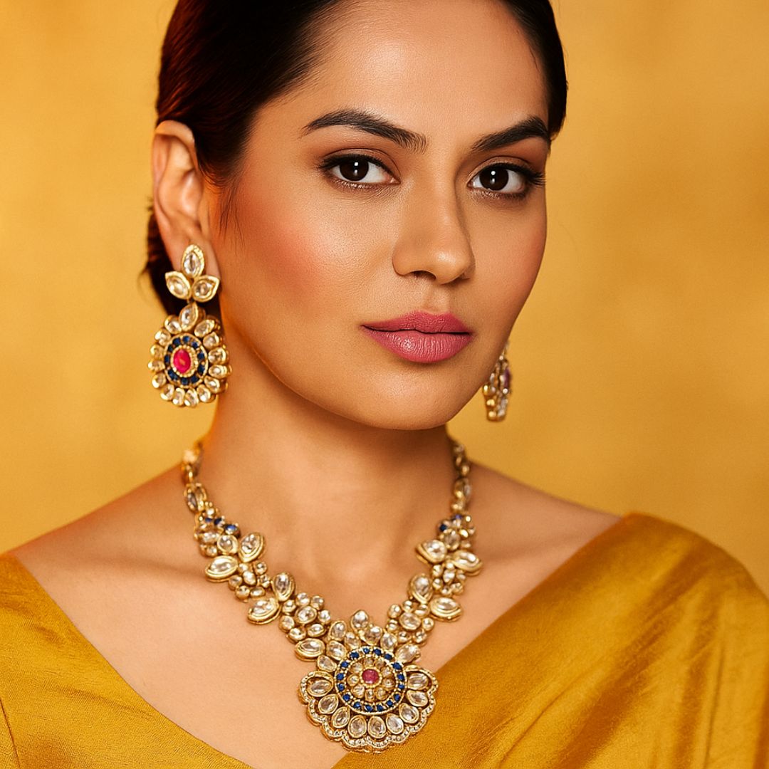 Imperial Bloom Kundan Necklace Set
