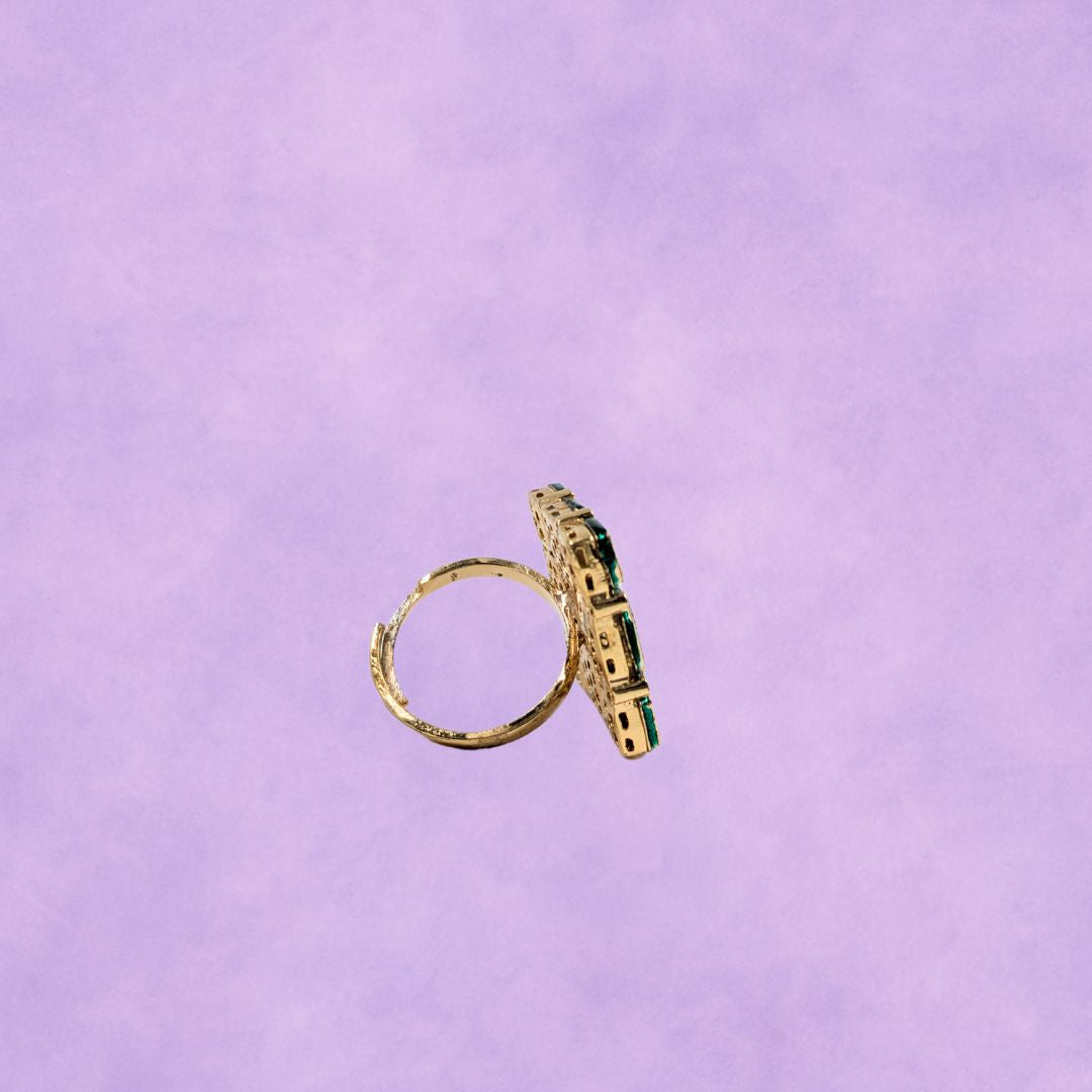 Ira Kundan Grid Ring