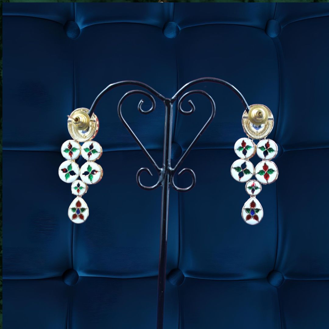 Luxe Cascade Kundan Drop Fashion Earrings