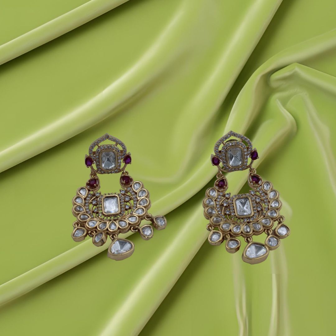 Majestic Ruby Royale Pachi Kundan Earrings
