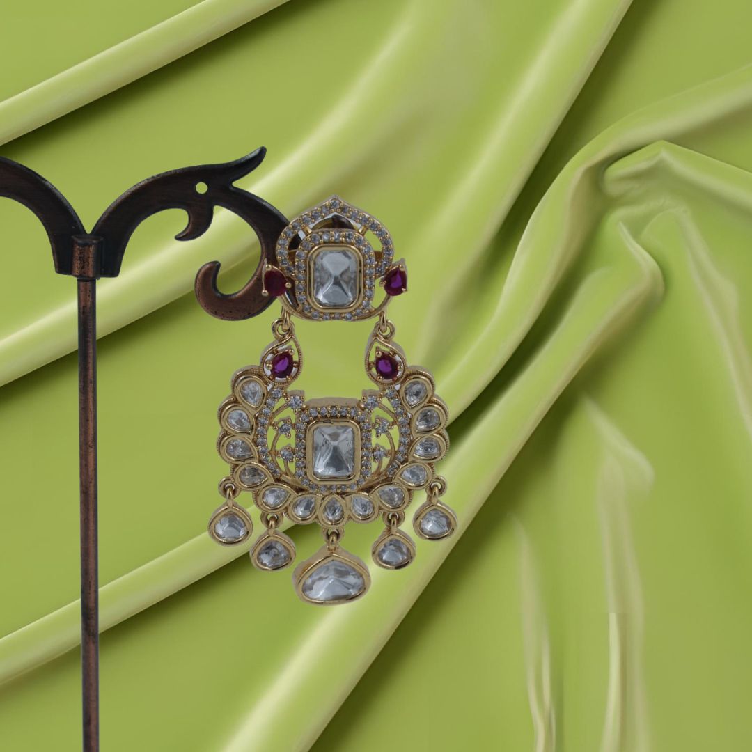 Majestic Ruby Royale Pachi Kundan Earrings