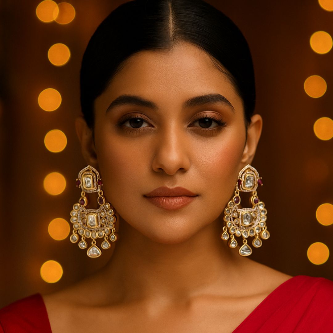 Majestic Ruby Royale Pachi Kundan Earrings