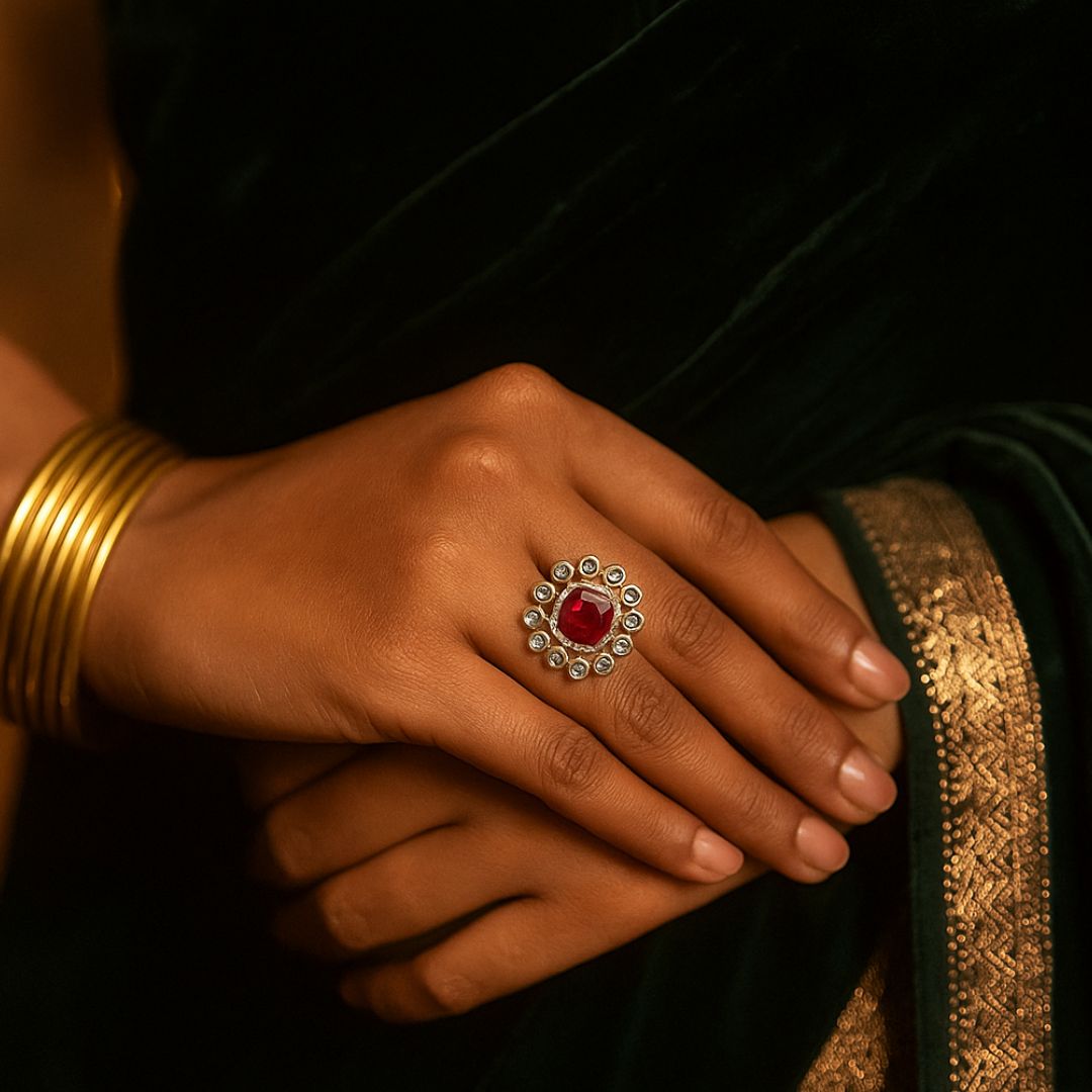 Meher Kundan Ruby Ring