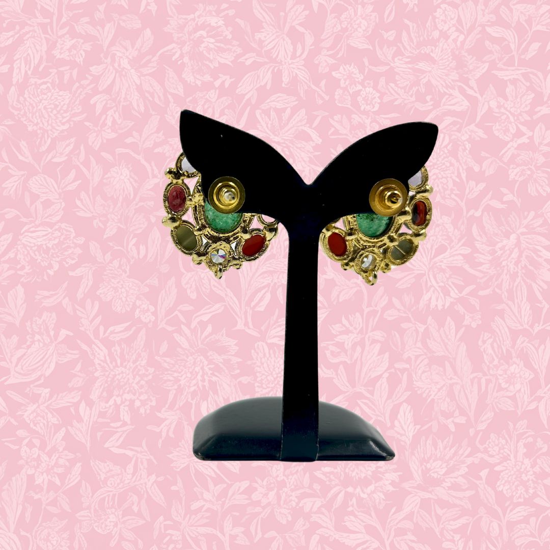 Navratna Elegance Real Stone Earrings