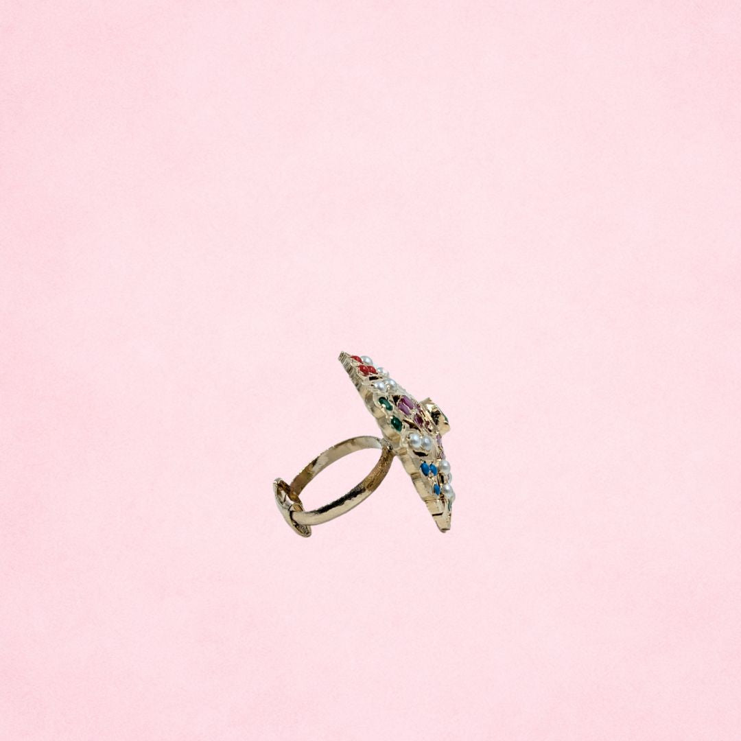Rangmanch Kundan Ring