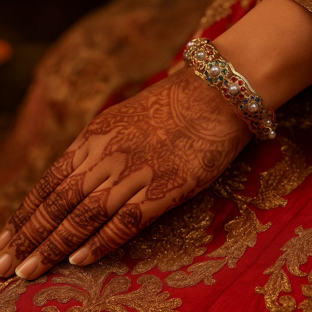 Rangrez Jadau Pearl Bangles