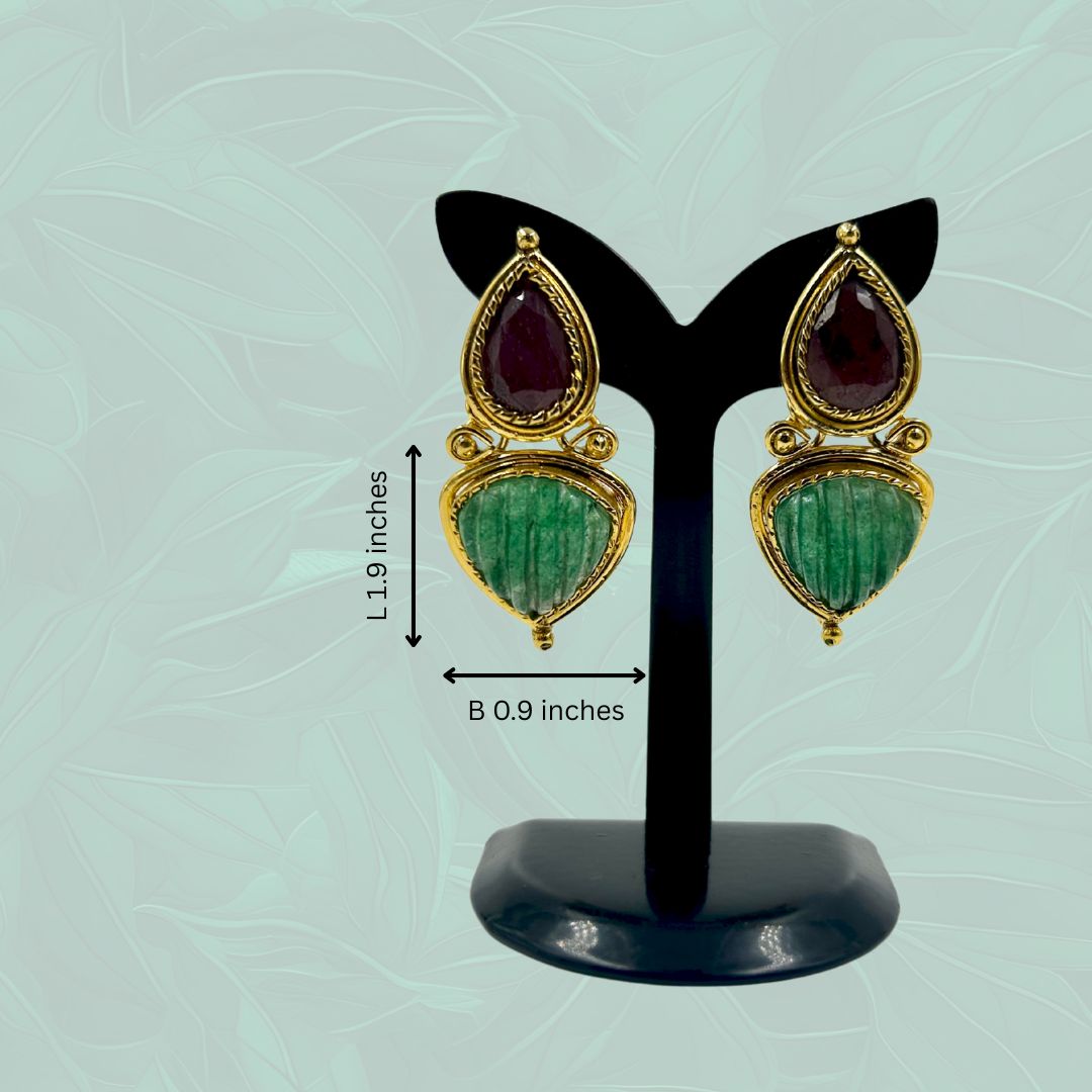 Regal Harmony Dual-Stone Earrings