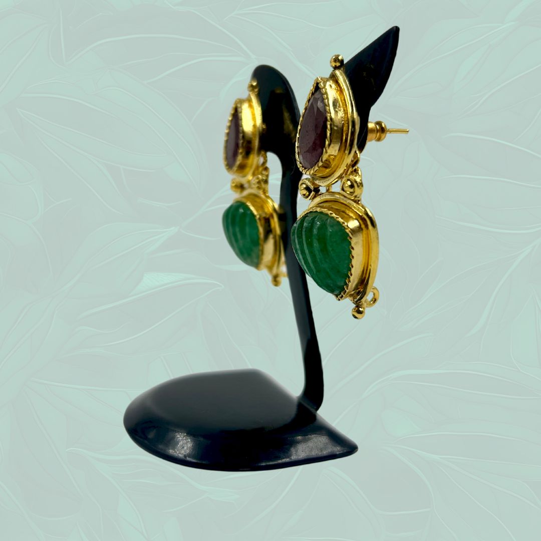 Regal Harmony Dual-Stone Earrings