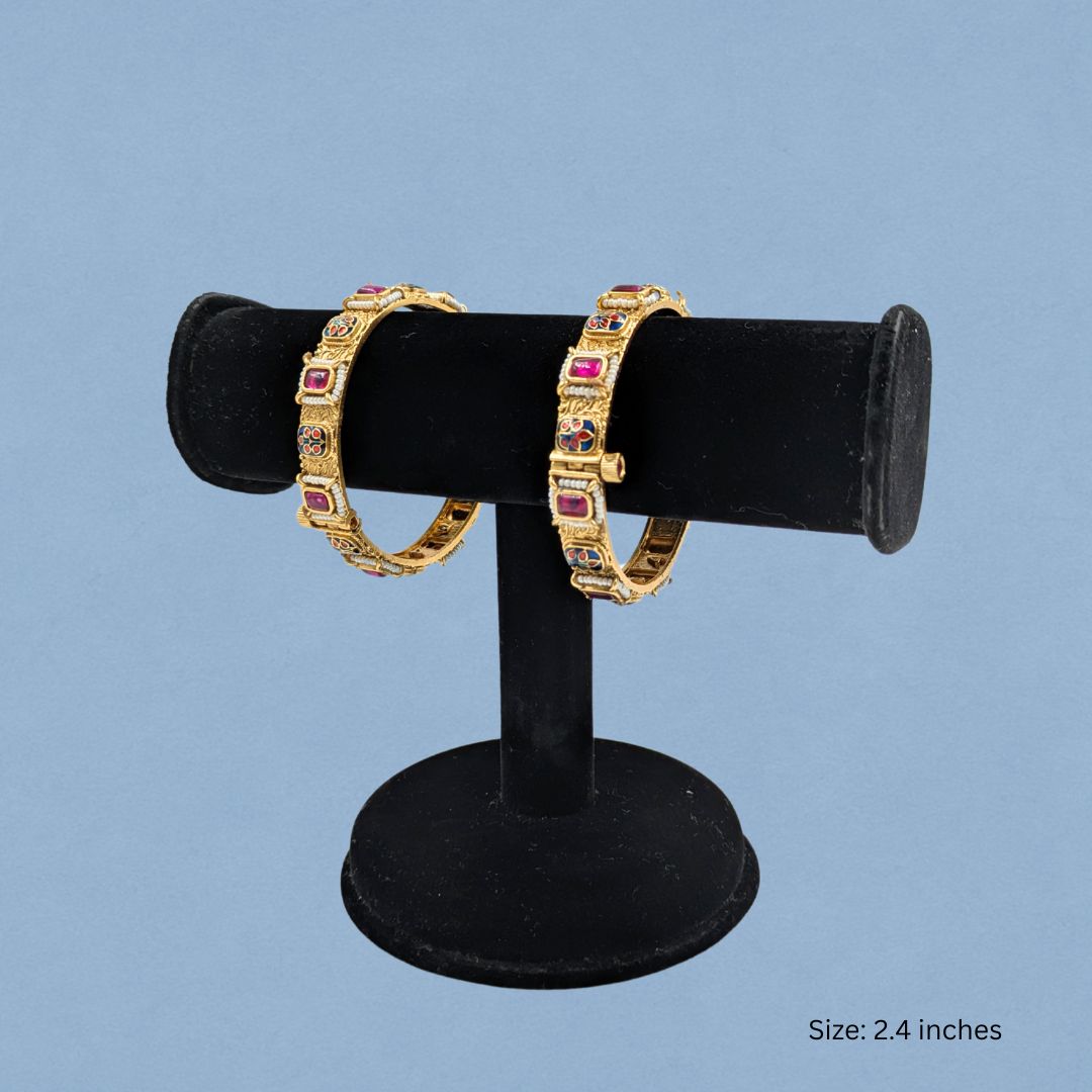 Regal Rose Polki Bangles