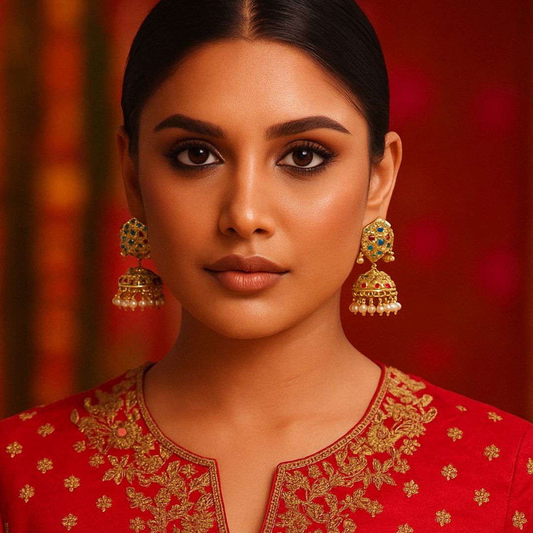 Regal Raas Jadau Jhumka Earrings