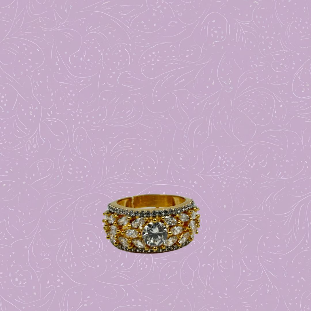 Regalia Bloom Adjustable American Diamond Ring