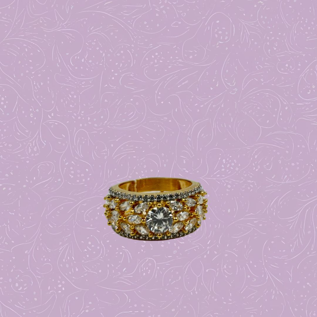 Regalia Bloom Adjustable American Diamond Ring