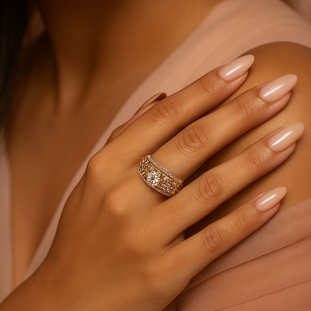 Regalia Bloom Adjustable American Diamond Ring