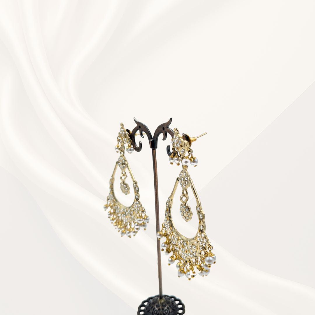 Ridhima Classic Pearl Jadau Earrings