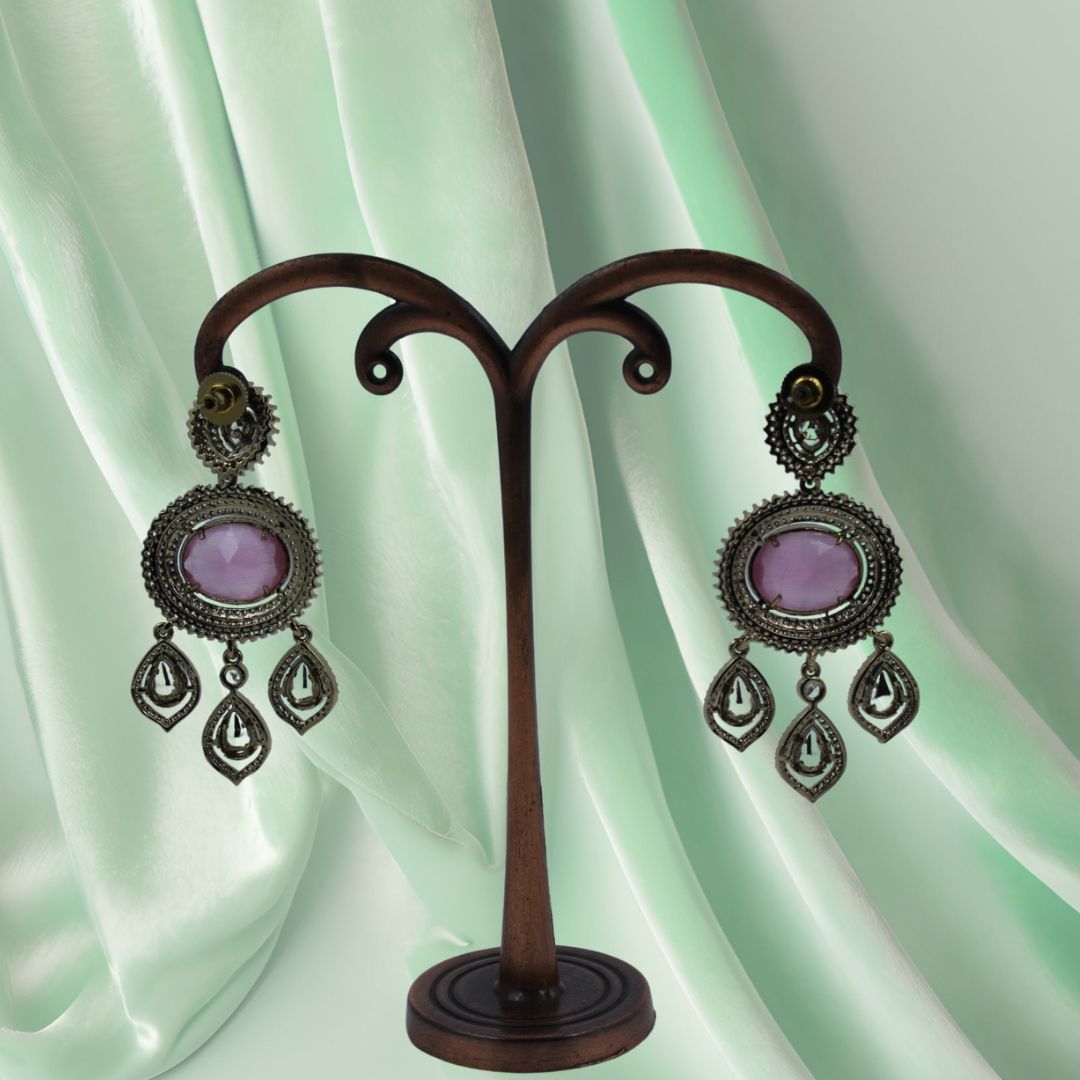 Rosé Radiance Vintage Drop Earrings