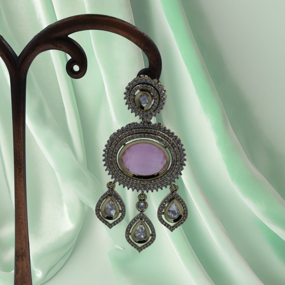 Rosé Radiance Vintage Drop Earrings