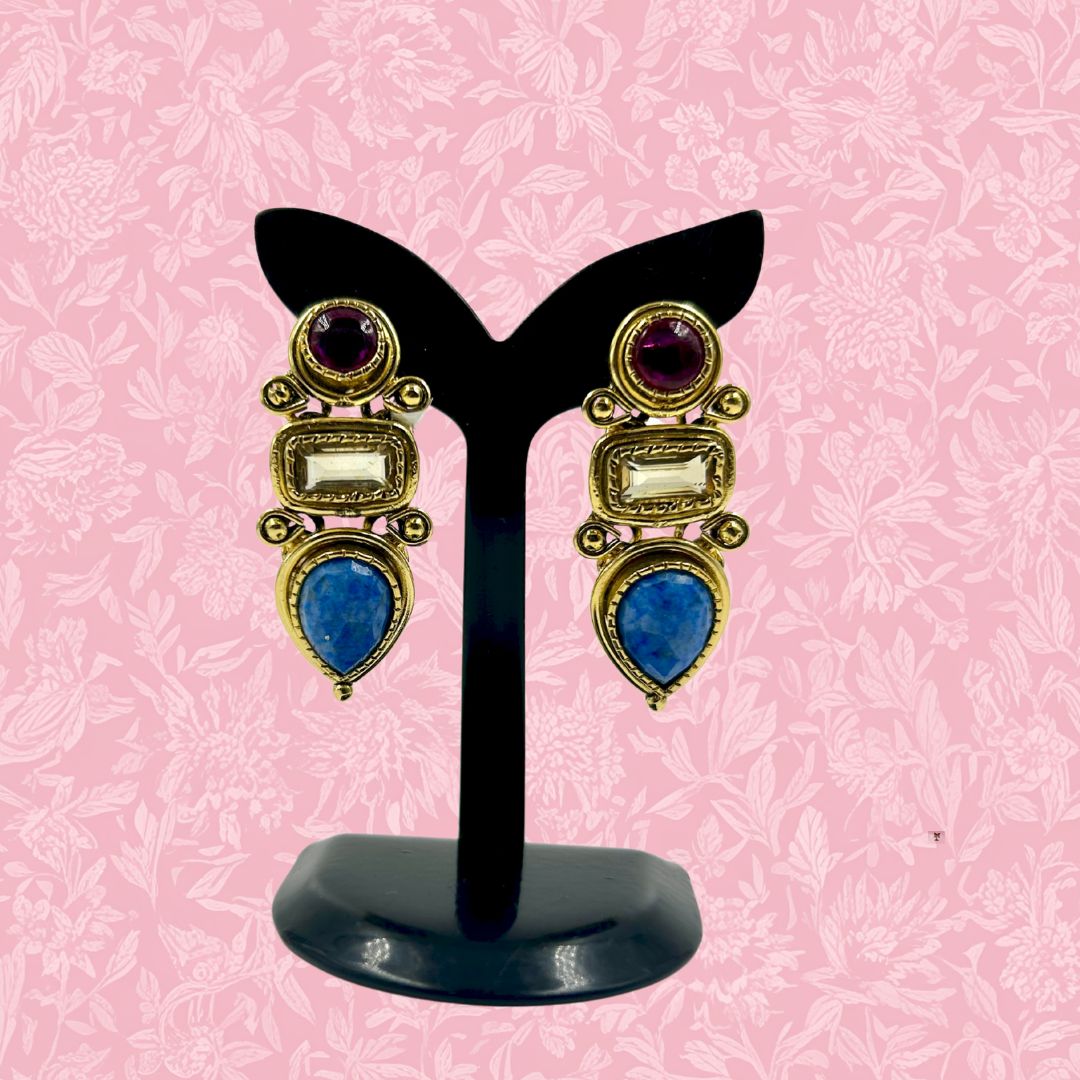 Royal Prism Stone Drop Earrings