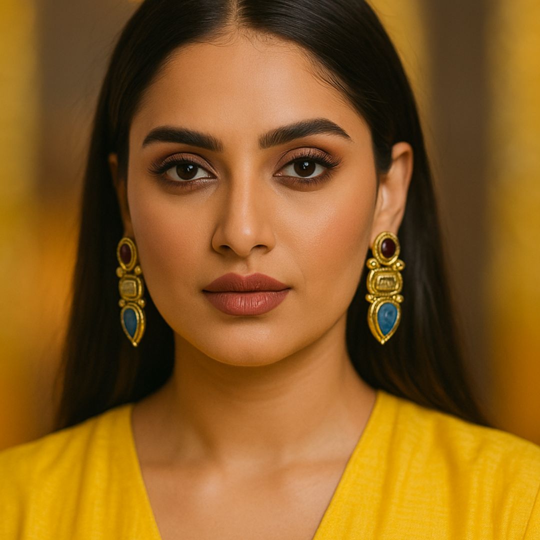 Royal Prism Stone Drop Earrings