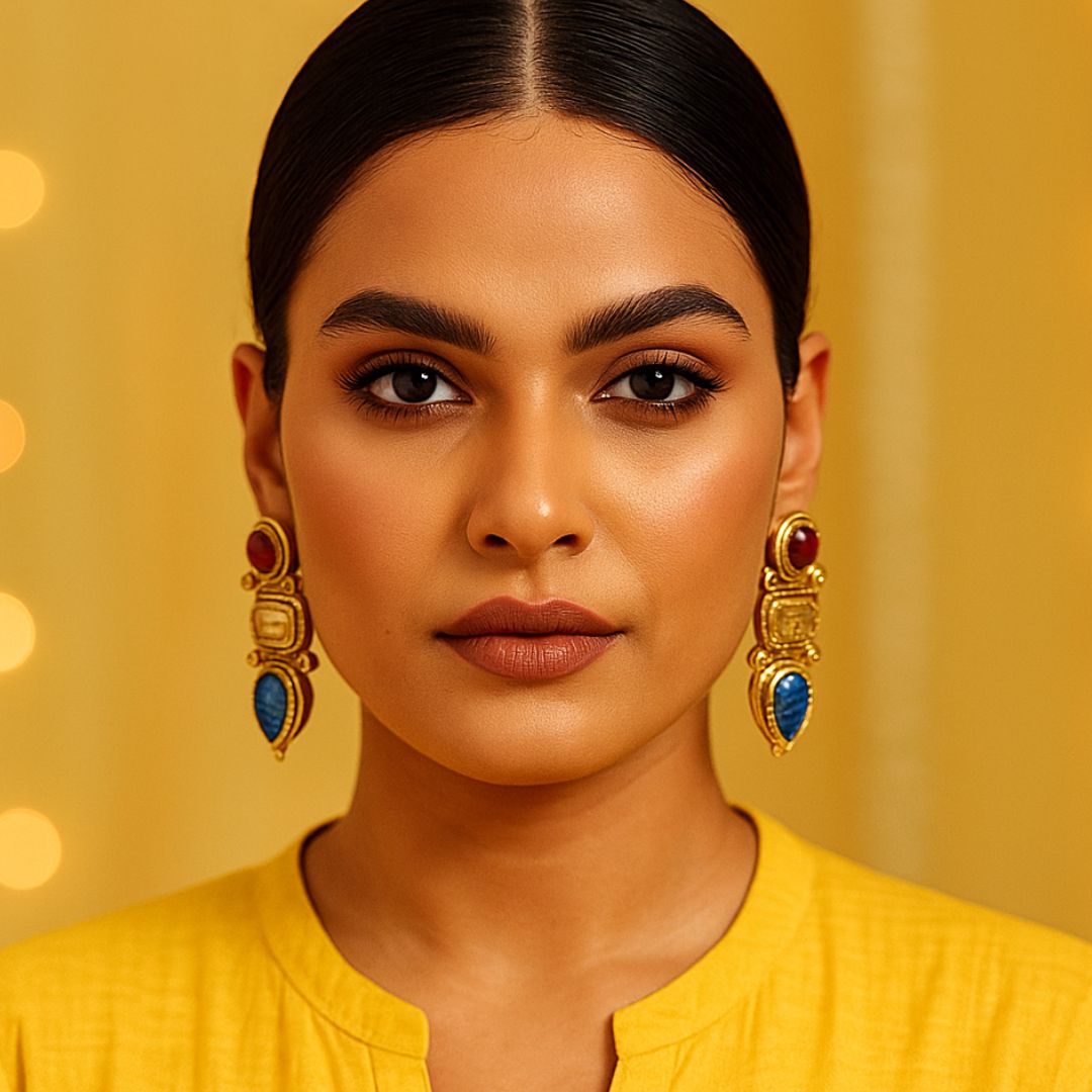 Royal Prism Stone Drop Earrings