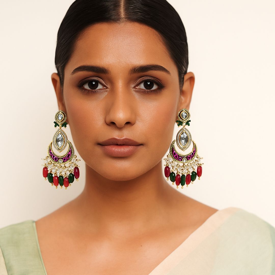 Royal Riwaayat Kundan Chandbali Earrings