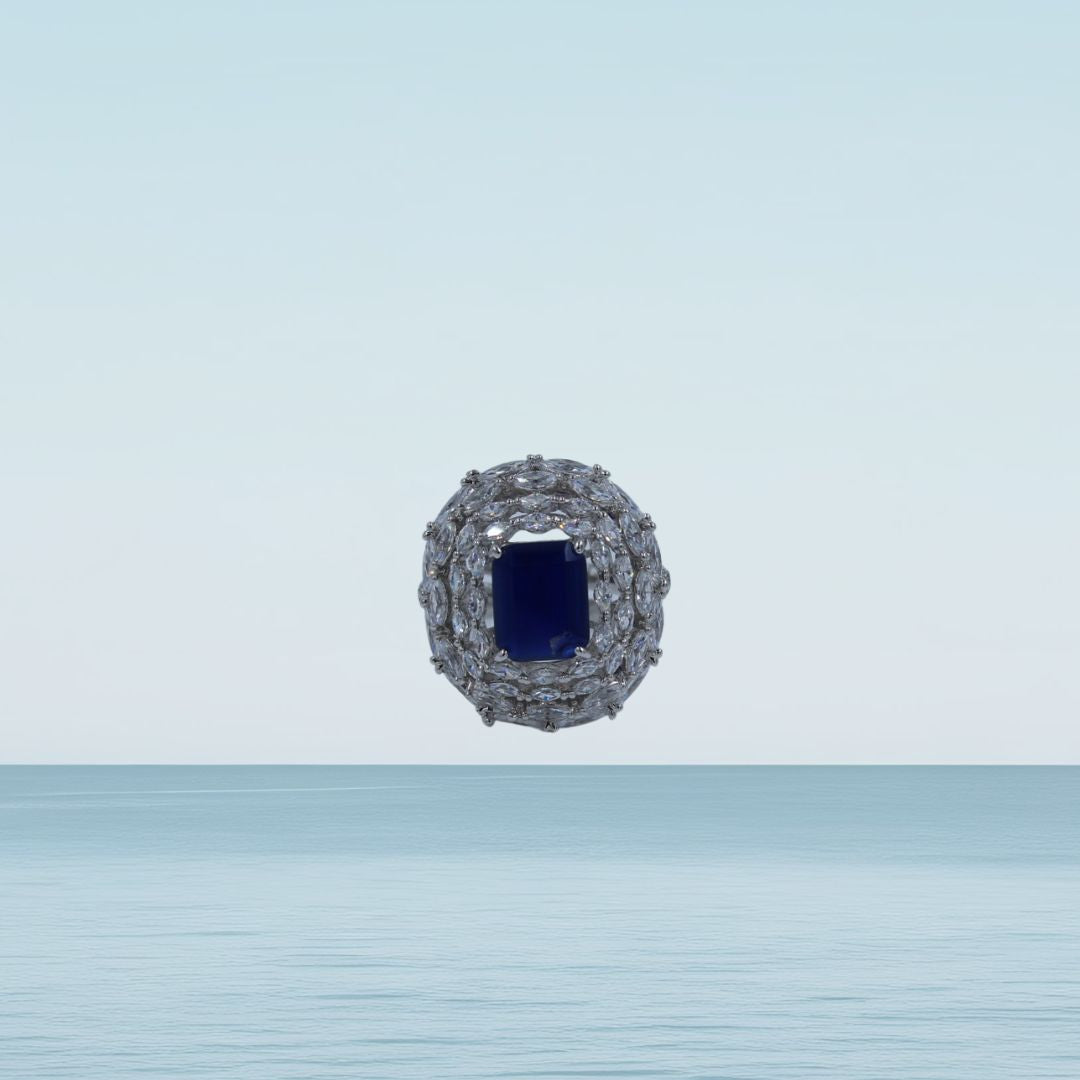 Sapphire Glow Statement Ring