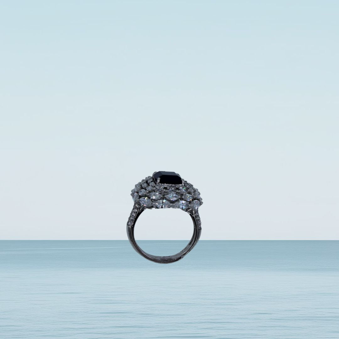 Sapphire Glow Statement Ring
