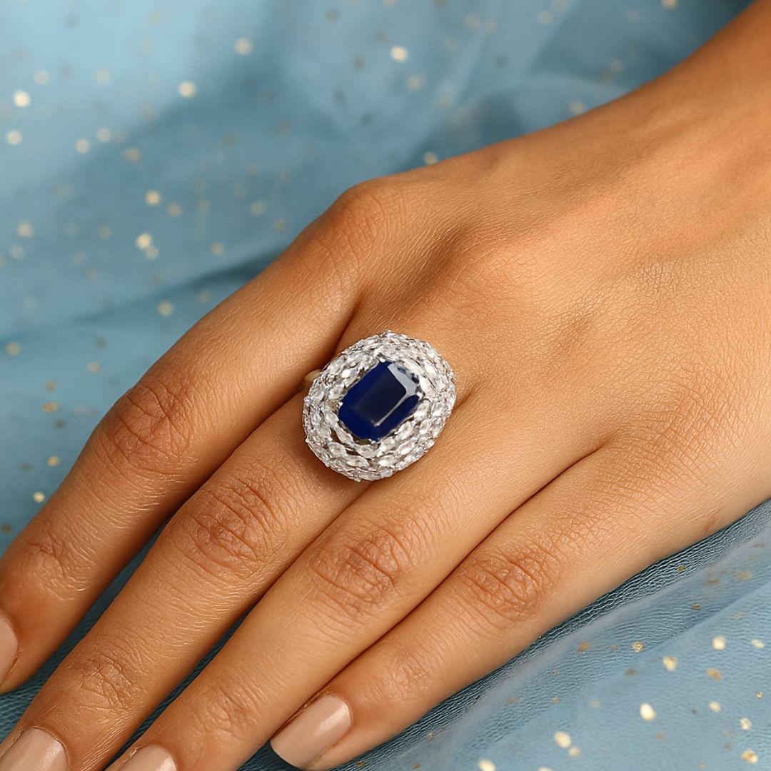 Sapphire Glow Statement Ring