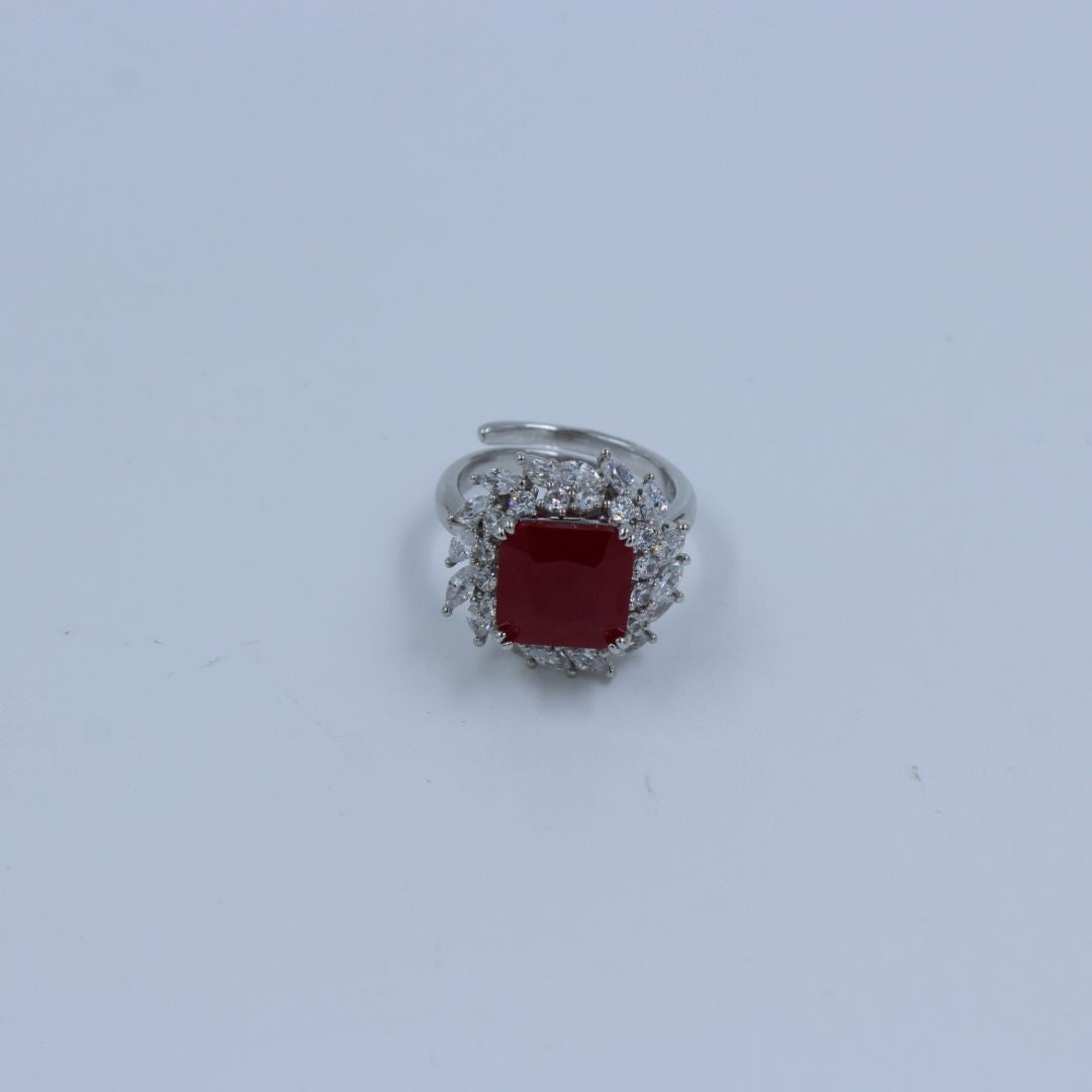 Scarlet Radiance Adjustable Ring